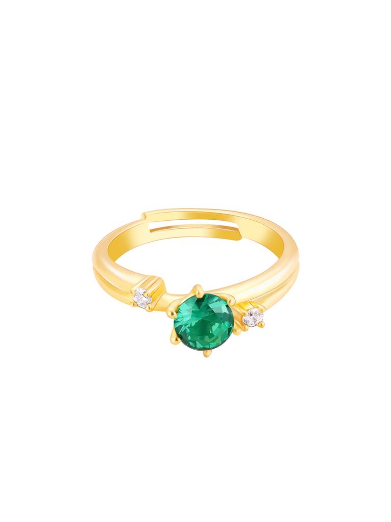 Giva 925 Sterling Silver Golden Green Verdant Valley Ring