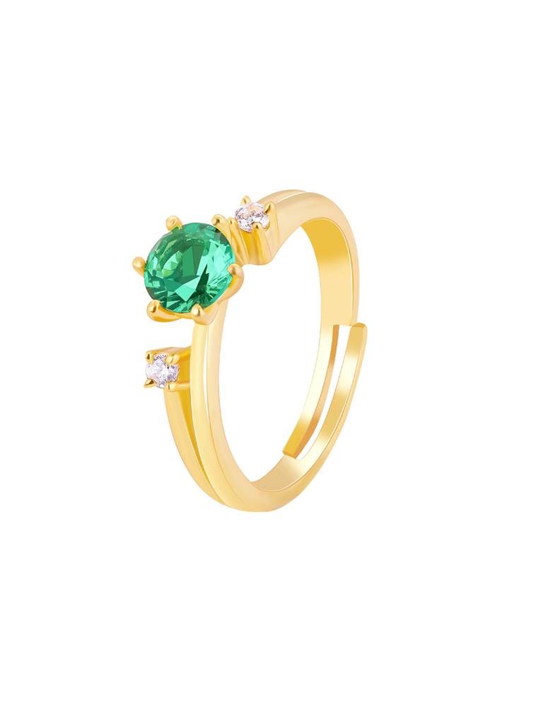 Giva 925 Sterling Silver Golden Green Verdant Valley Ring