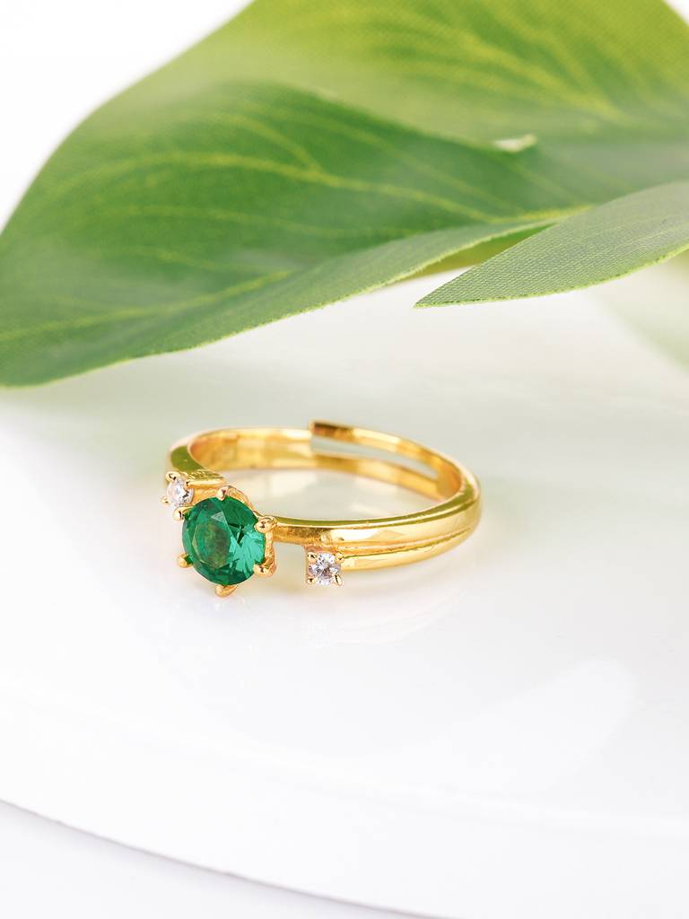 Giva 925 Sterling Silver Golden Green Verdant Valley Ring