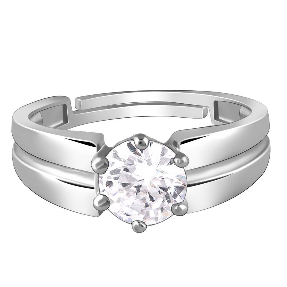 Miore Ring Dames 0,05 Ct Solitaire Diamant Verlovingsring van Wit Goud 14 karaat / 585 Goud, Sieraden, goud, Diamant