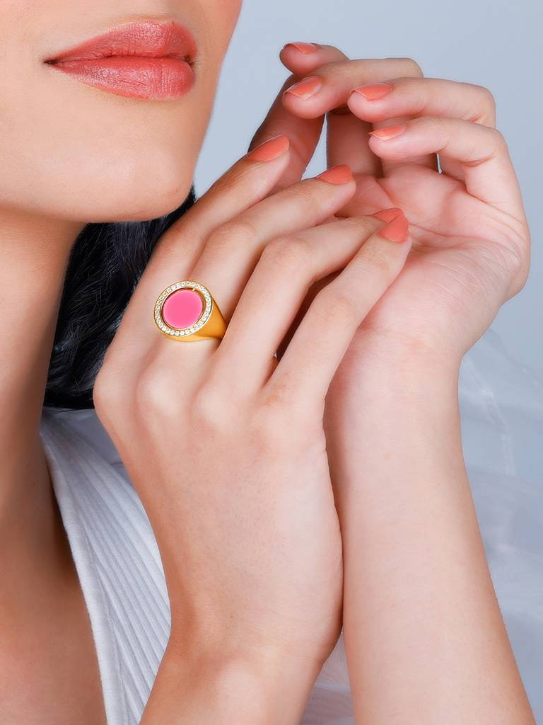 Giva 925 Sterling Silver Golden Giva Signature Flip Ring