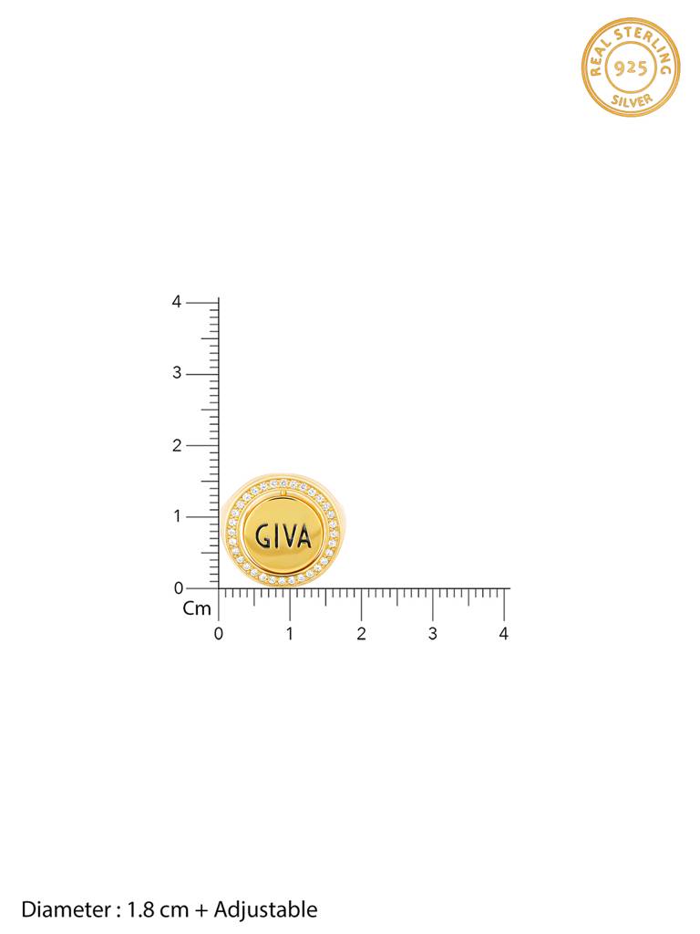 Giva 925 Sterling Silver Golden Giva Signature Flip Ring
