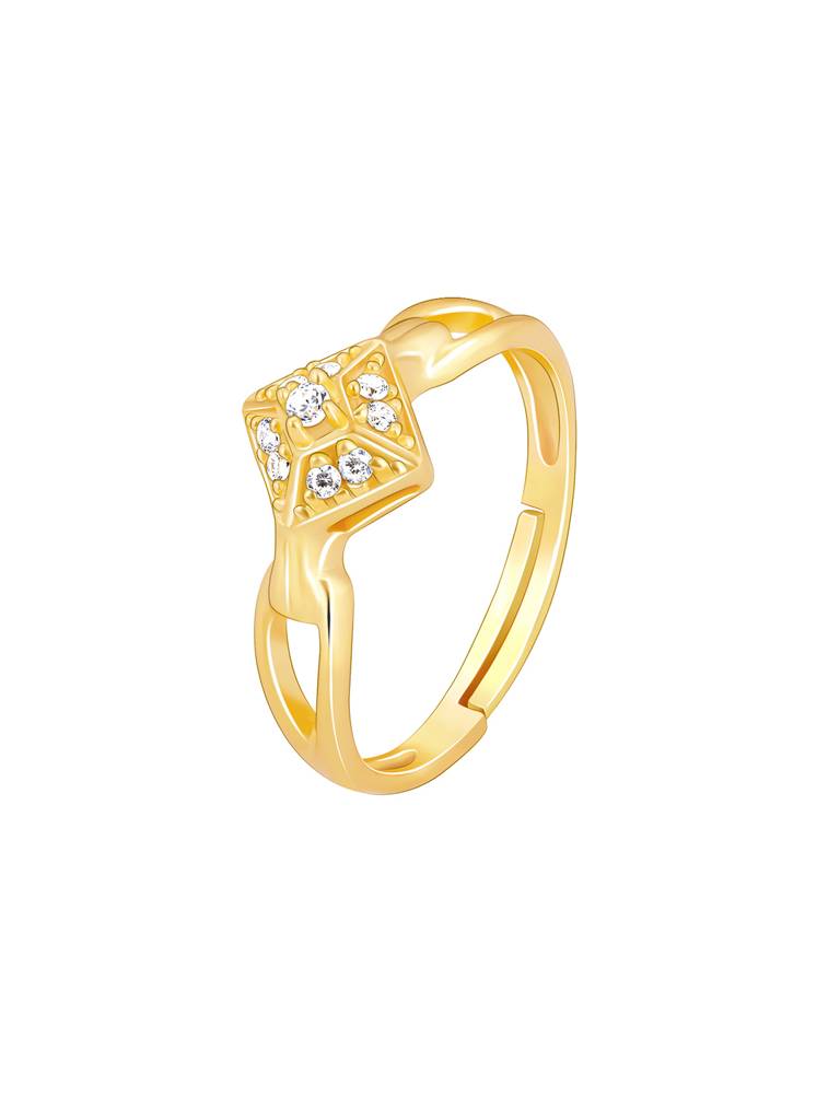 Giva 925 Sterling Silver Golden Cubed Wonder Signature Ring