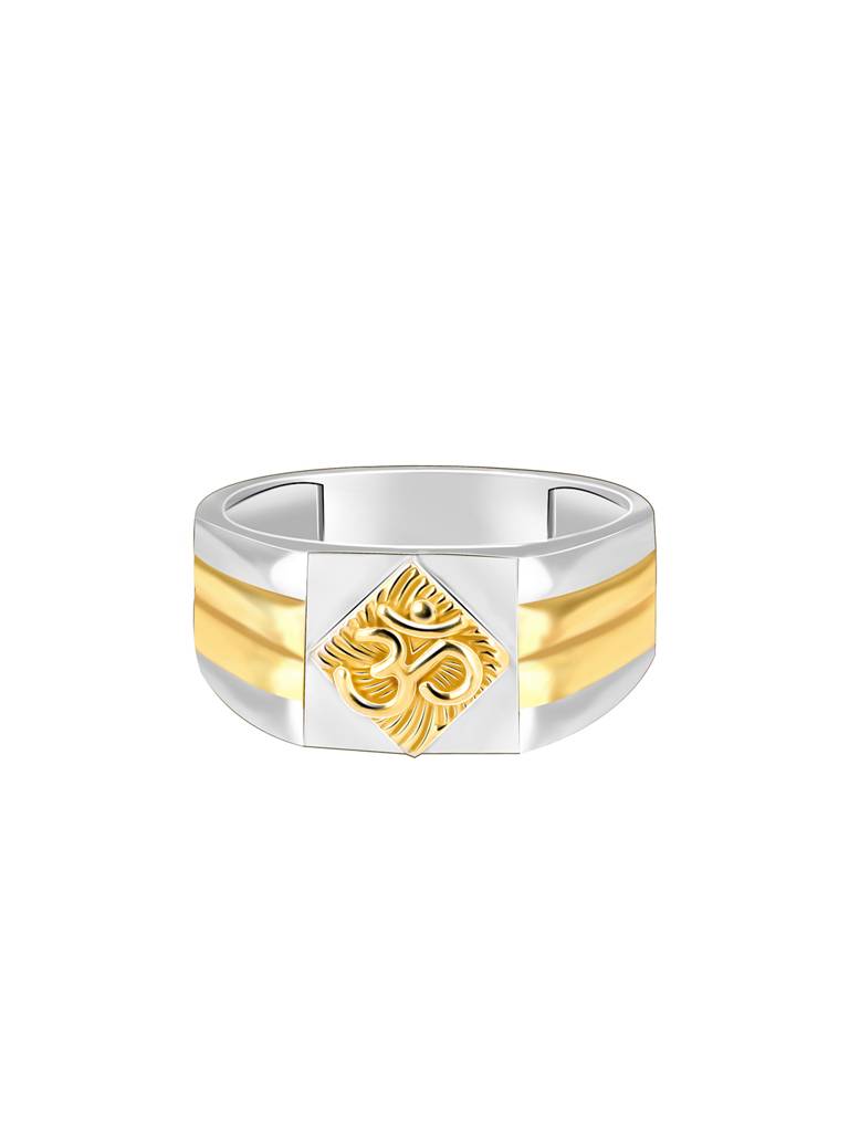 Giva 925 Sterling Silver And Golden Om Namah Shivaya Ring