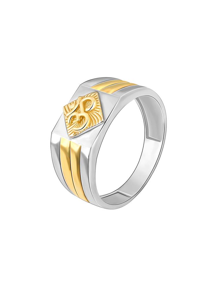 Giva 925 Sterling Silver And Golden Om Namah Shivaya Ring