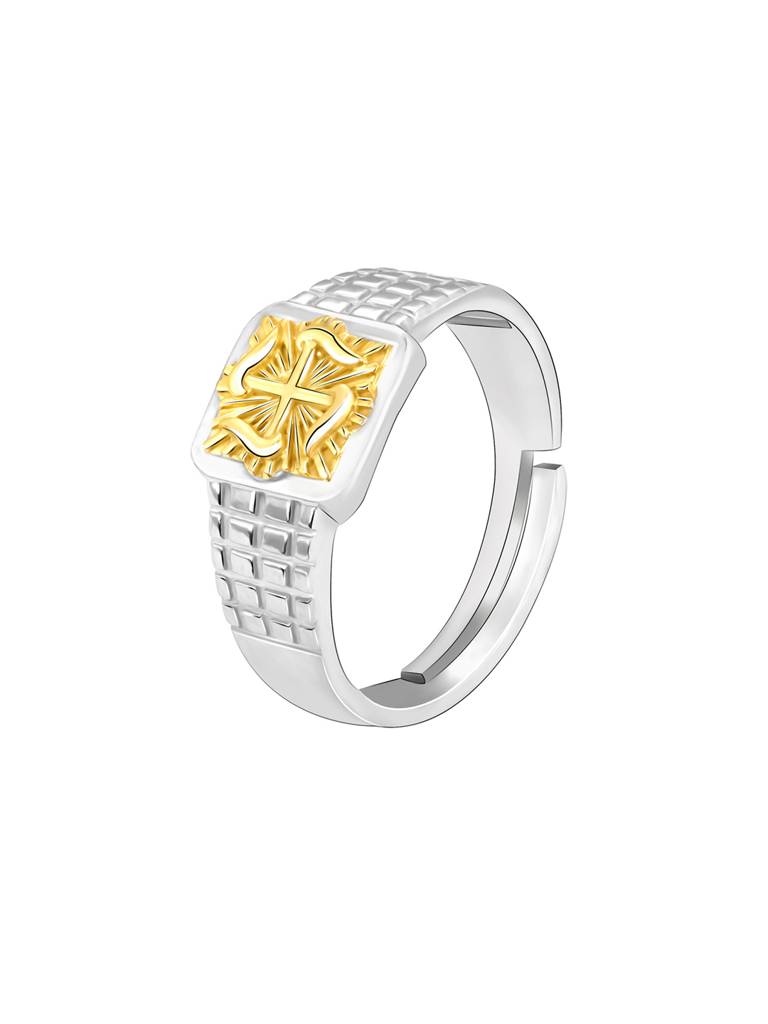 Giva 925 Sterling Silver And Golden Majestic Ring