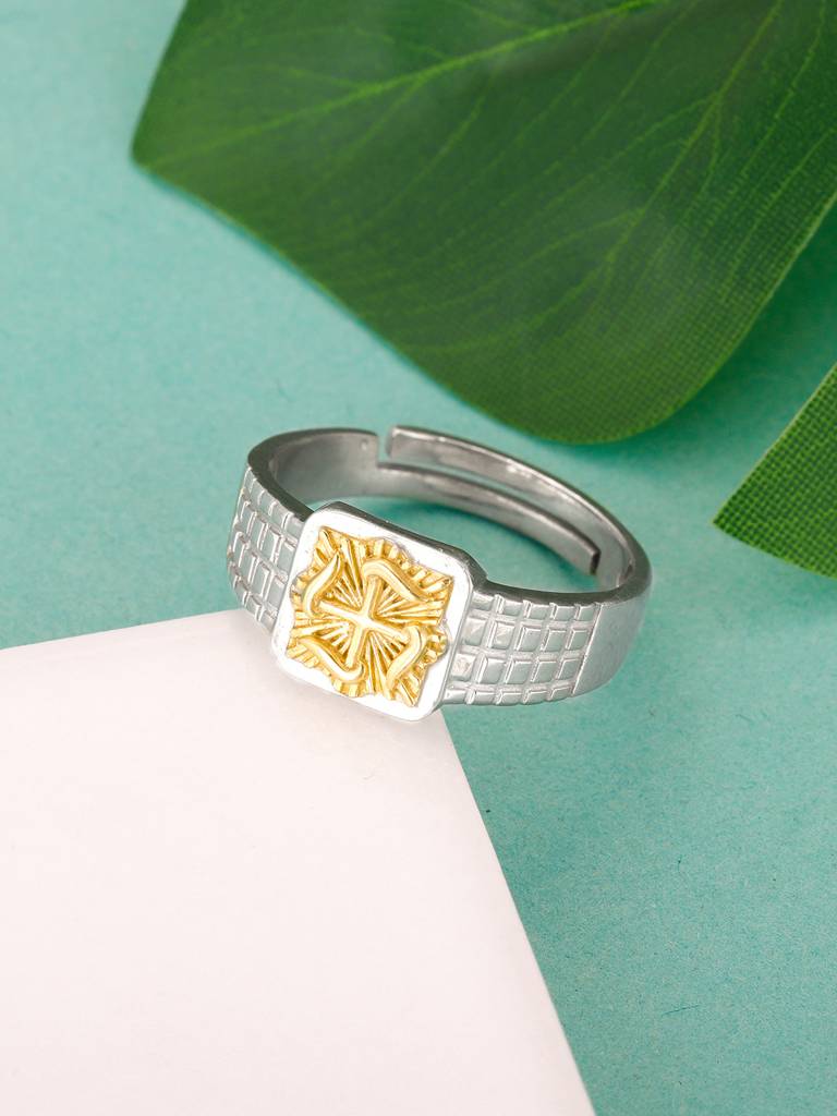 Giva 925 Sterling Silver And Golden Majestic Ring