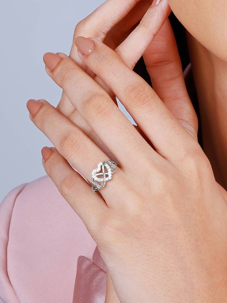 Giva 925 Sterling Silver Heart Knot Ring