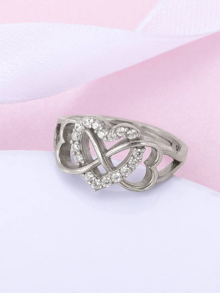 Giva 925 Sterling Silver Heart Knot Ring