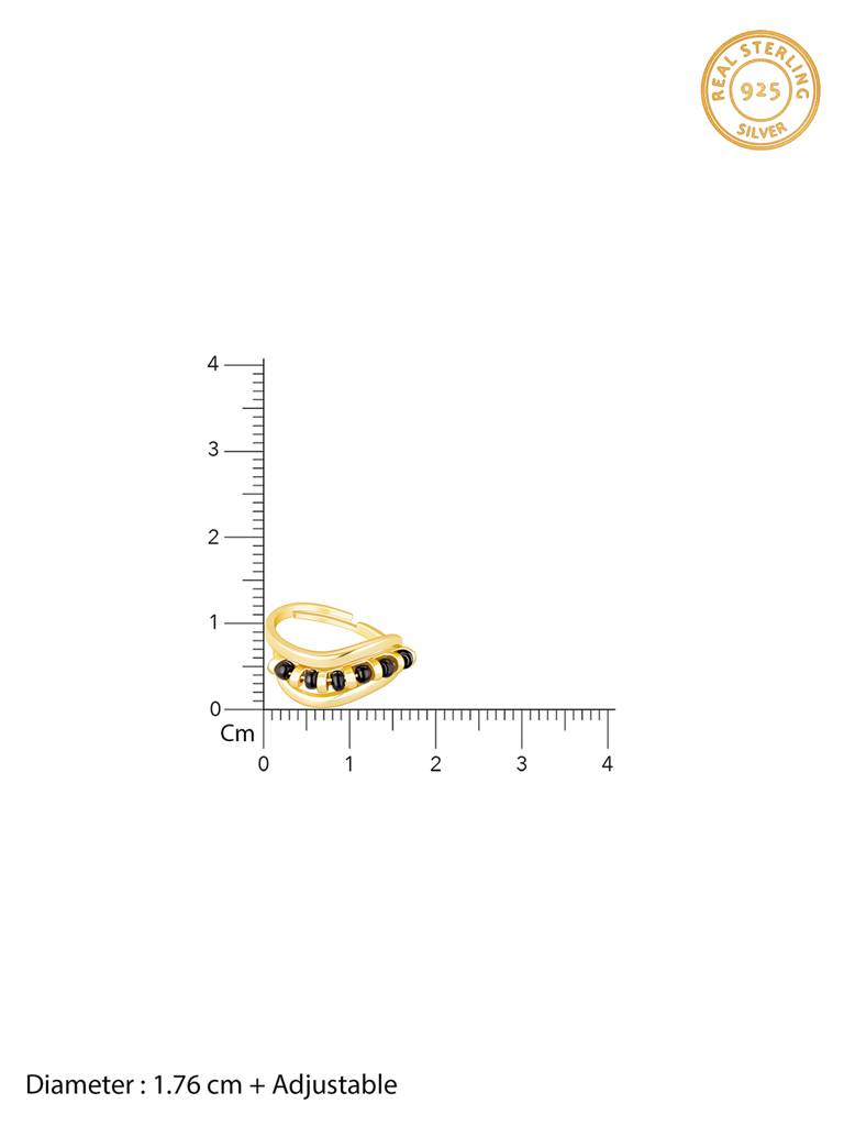 Giva 925 Sterling Silver Golden Assurance Of Love Mangalsutra Ring