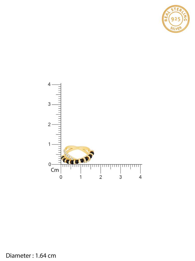 Giva 925 Sterling Silver Golden Astro Mangalsutra Ring