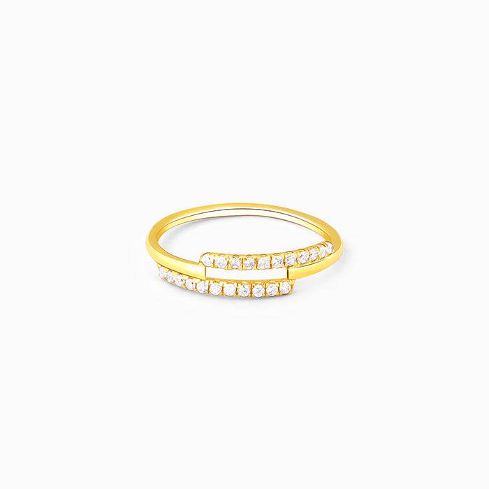Giva 925 Sterling Silver Golden Stacked Chic Ring, Fixed Size| Gifts For Women And Girls | : R0973