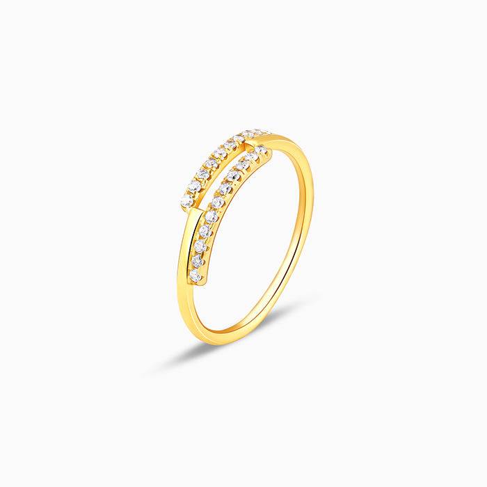 Giva 925 Sterling Silver Golden Stacked Chic Ring, Fixed Size| Gifts For Women And Girls | : R0973