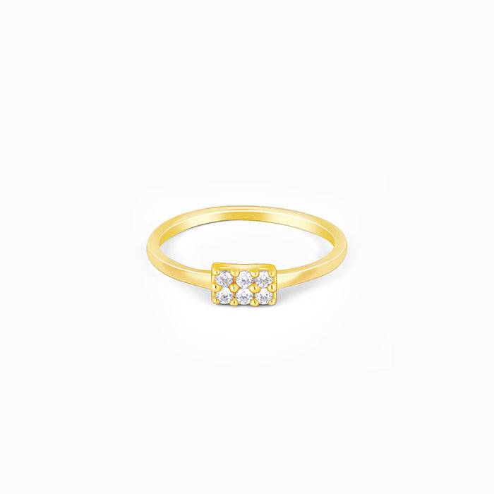 Giva 925 Sterling Silver Golden Six Stone Ring , Fixed Size| Gifts For Women And Girls | W : R0976
