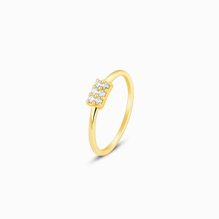 Giva 925 Sterling Silver Golden Six Stone Ring , Fixed Size| Gifts For Women And Girls | W : R0976