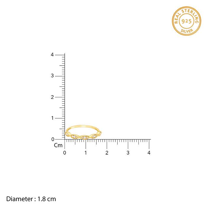 Giva 925 Sterling Silver Golden Aurelian Secret Ring, Fixed Size| Gifts For Women And Girl : R0978