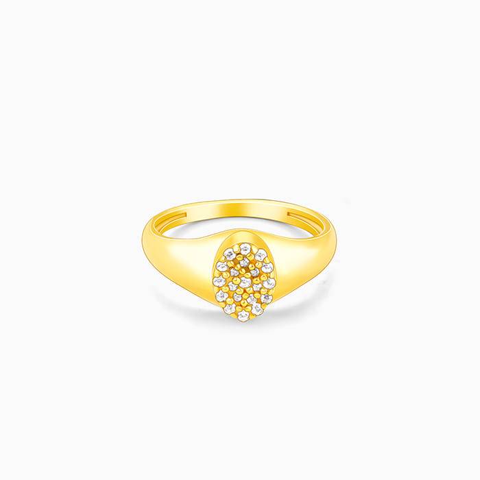 Giva 925 Sterling Silver Golden Regal Ring , Fixed Size| Gifts For Women And Girls | With  : R0979