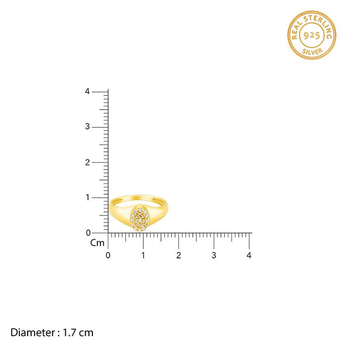 Giva 925 Sterling Silver Golden Regal Ring , Fixed Size| Gifts For Women And Girls | With  : R0979