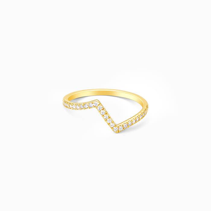 Giva 925 Sterling Silver Golden Powerband Ring , Fixed Size| Gifts For Women And Girls | W : R0980