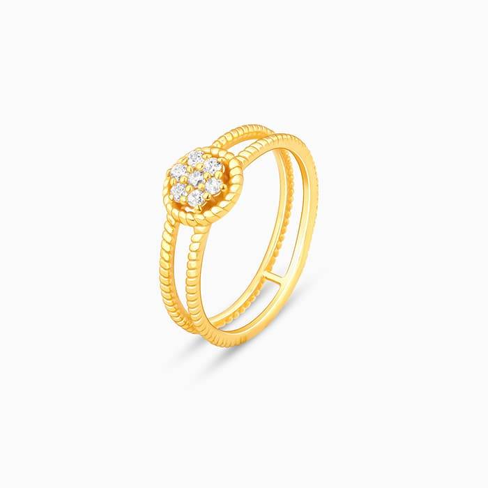 Giva 925 Sterling Silver Golden Radiant Wonders Ring, Fixed Size| Gifts For Women And Girl : R0981