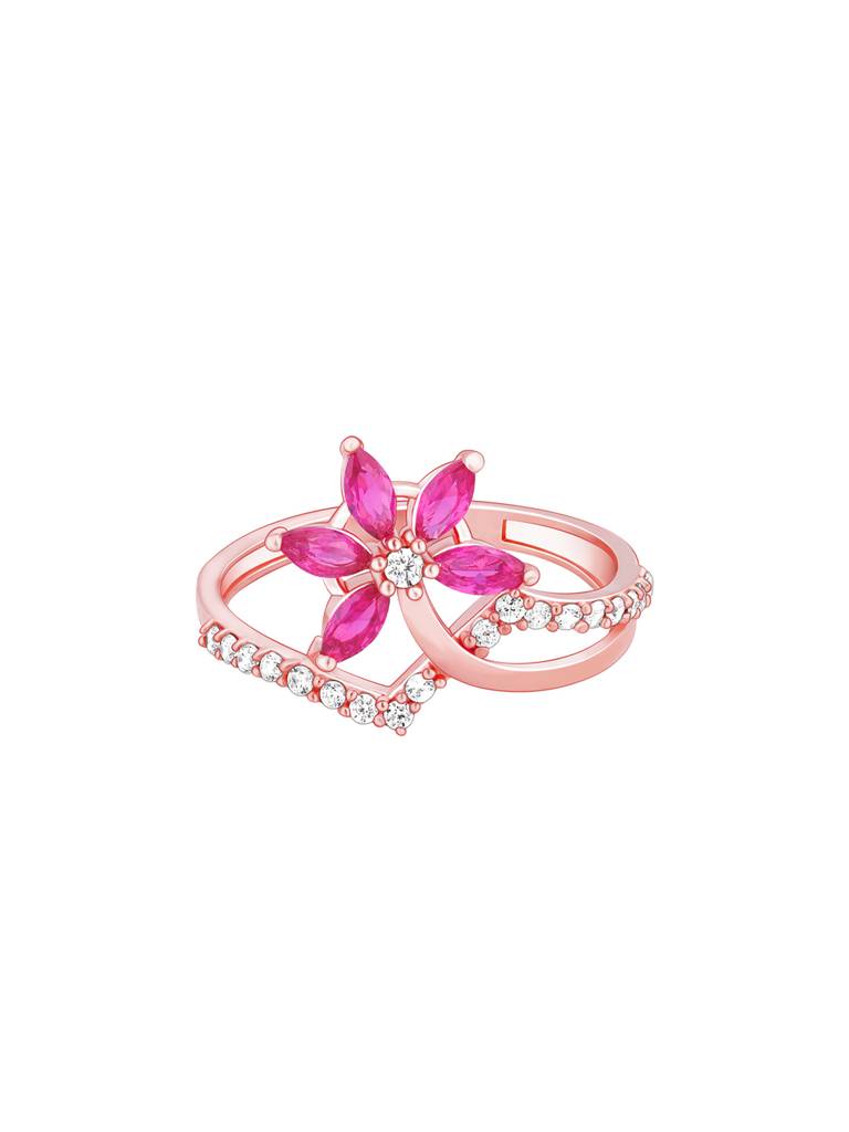 Giva 925 Sterling Silver Golden Pink Daisy Ring
