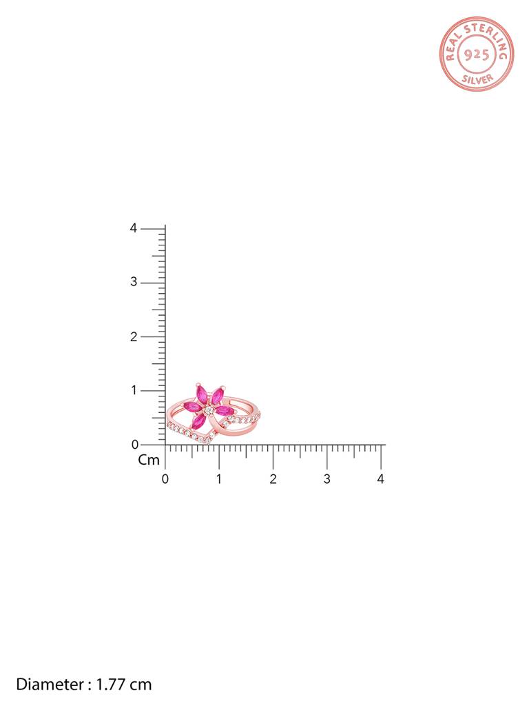 Giva 925 Sterling Silver Golden Pink Daisy Ring