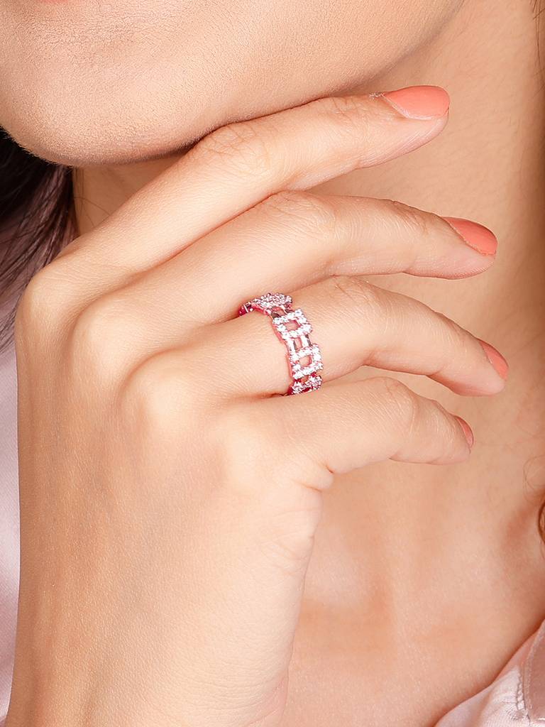 Giva 925 Sterling Silver Rose Gold Together Forever Ring