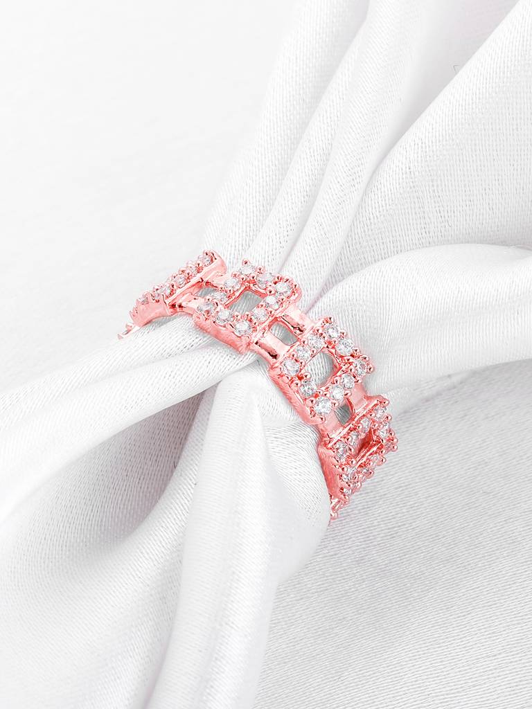Giva 925 Sterling Silver Rose Gold Together Forever Ring