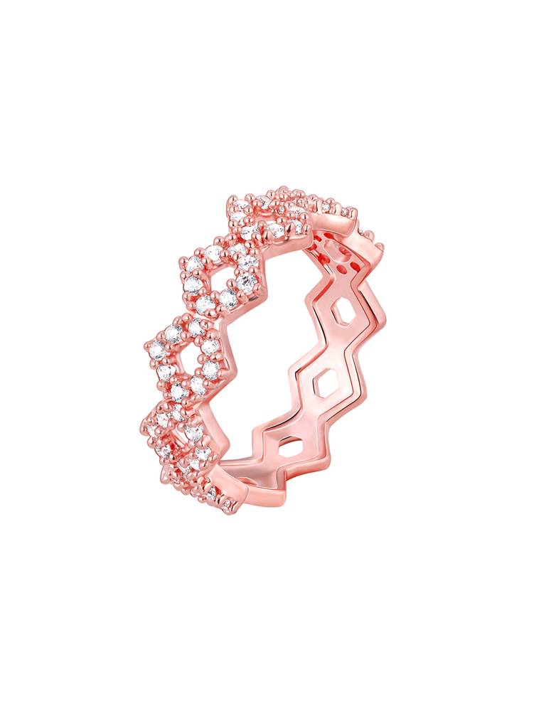 Giva 925 Sterling Silver Rose Gold Woven Together Ring
