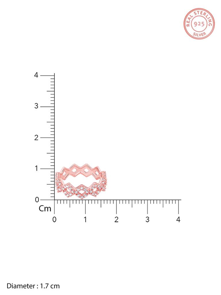Giva 925 Sterling Silver Rose Gold Woven Together Ring