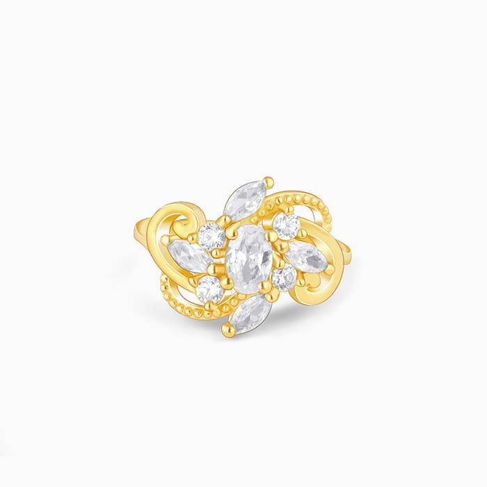 Giva 925 Sterling Silver Golden Bloom Bling Ring, Adjustable| Gifts For Women And Girls |  : R0991