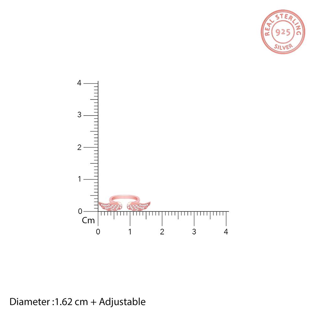 Giva 925 Sterling Silver Rose Gold Freedom Ring,Adjustable|Gift For Valentine | Gift For Girlfriend : R0997