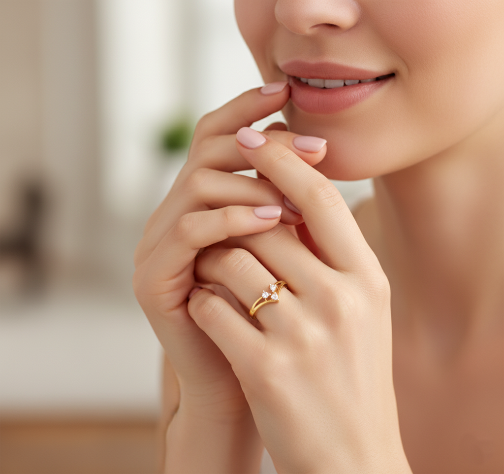 925 Silver Vanki Ring For Women | Gold Plated | Adjustable : R102G