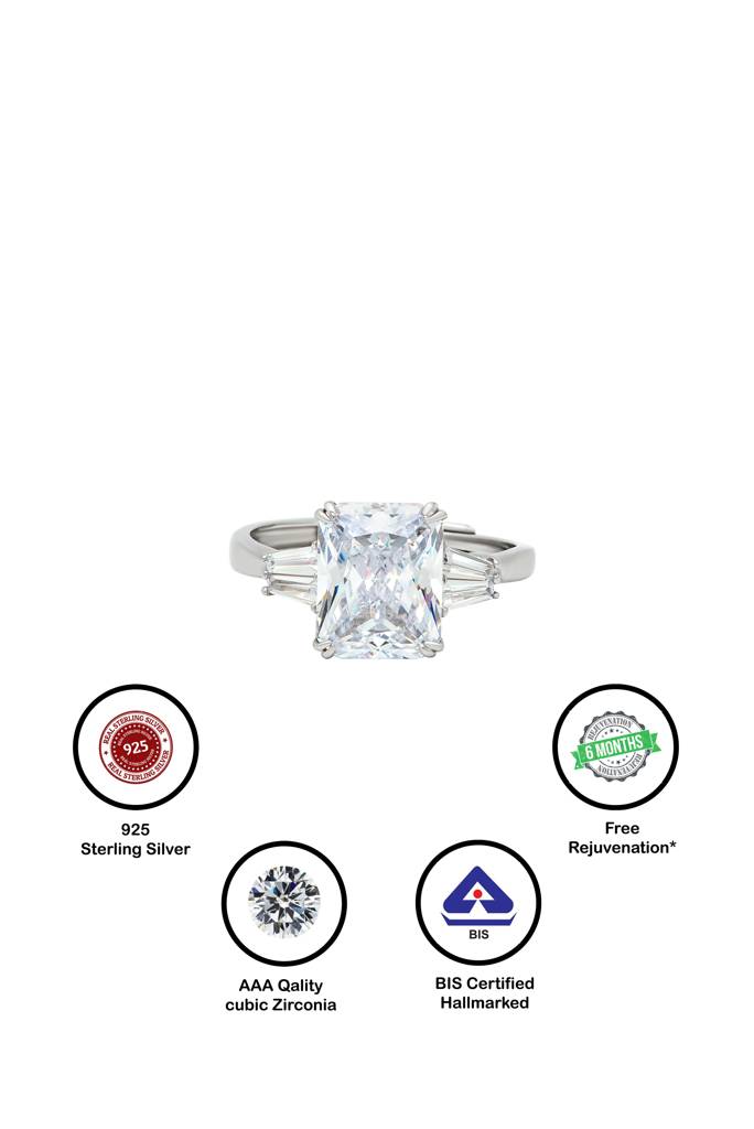 Silberry 925 Sterling Silver White Prestige Ring : R1033