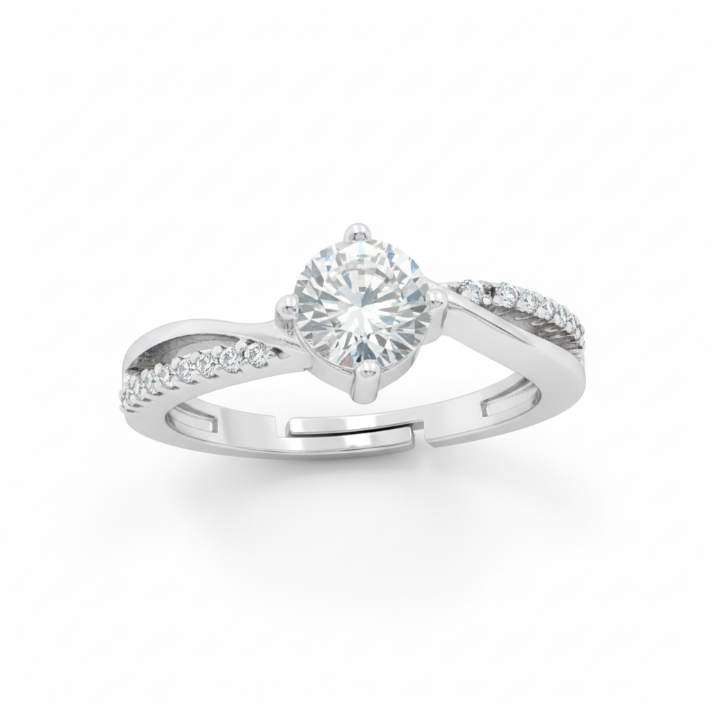 925 Sterling Silver Solitaire Ring With Cubic Zirconia | Classic Engagement & Promise Ring For Women : R103S