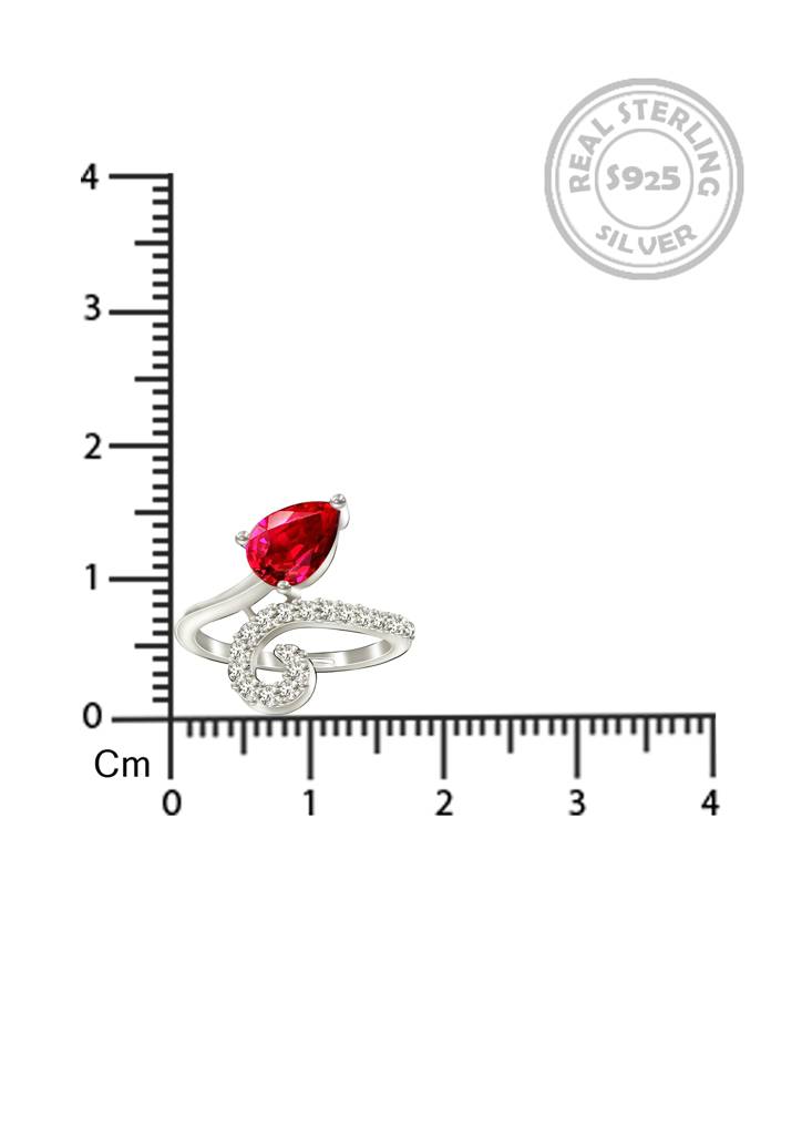 Pure 925 Elegant Silver Ruby Ring For Women | Adjustable | Skin-Friendly | Best Gift : R110S