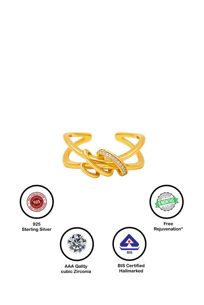 Silberry 925 Sterling Silver Twisted Knot Ring : R1111