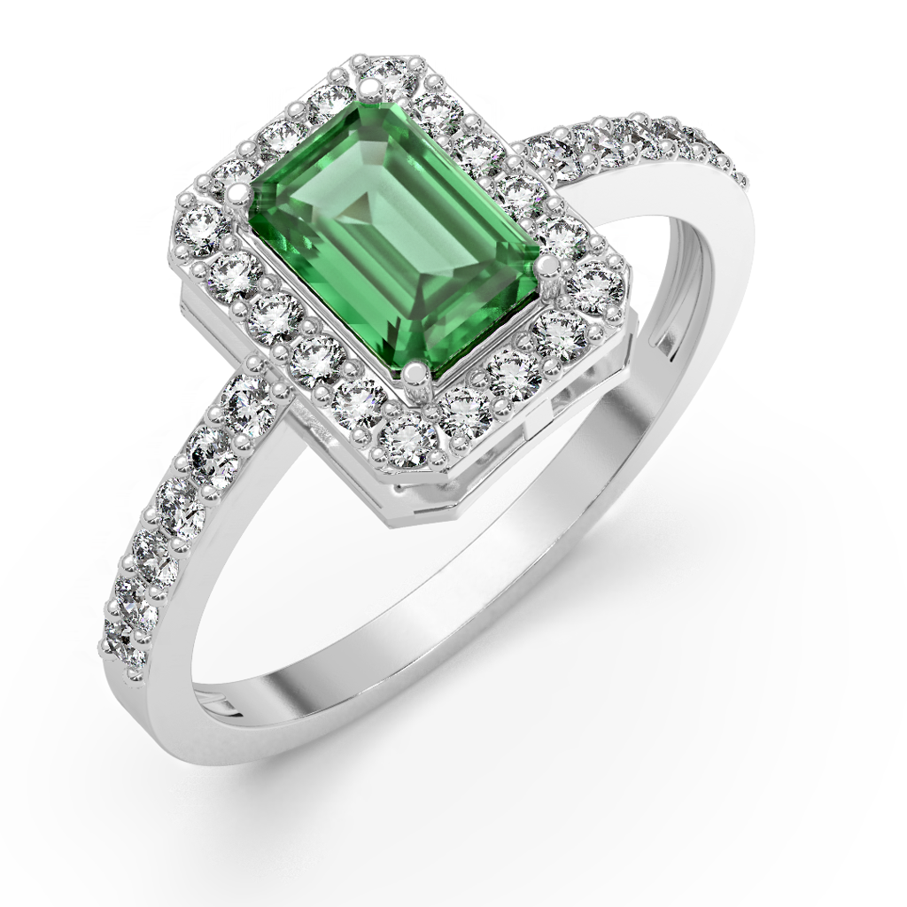 Vintage Emerald Diamond Ring