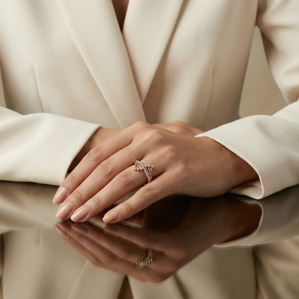 925 Fine Silver Designer Ring | Pure Silver Diamond-Cut Style Ring For Women | Hallmarked Silver Jewelry : R111G