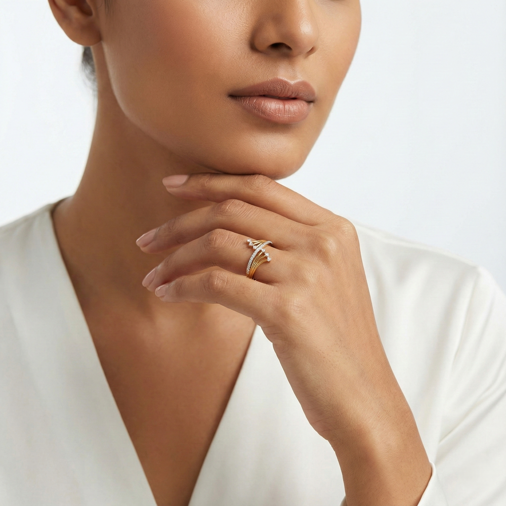 925 Fine Silver Designer Ring | Pure Silver Diamond-Cut Style Ring For Women | Hallmarked Silver Jewelry : R111G