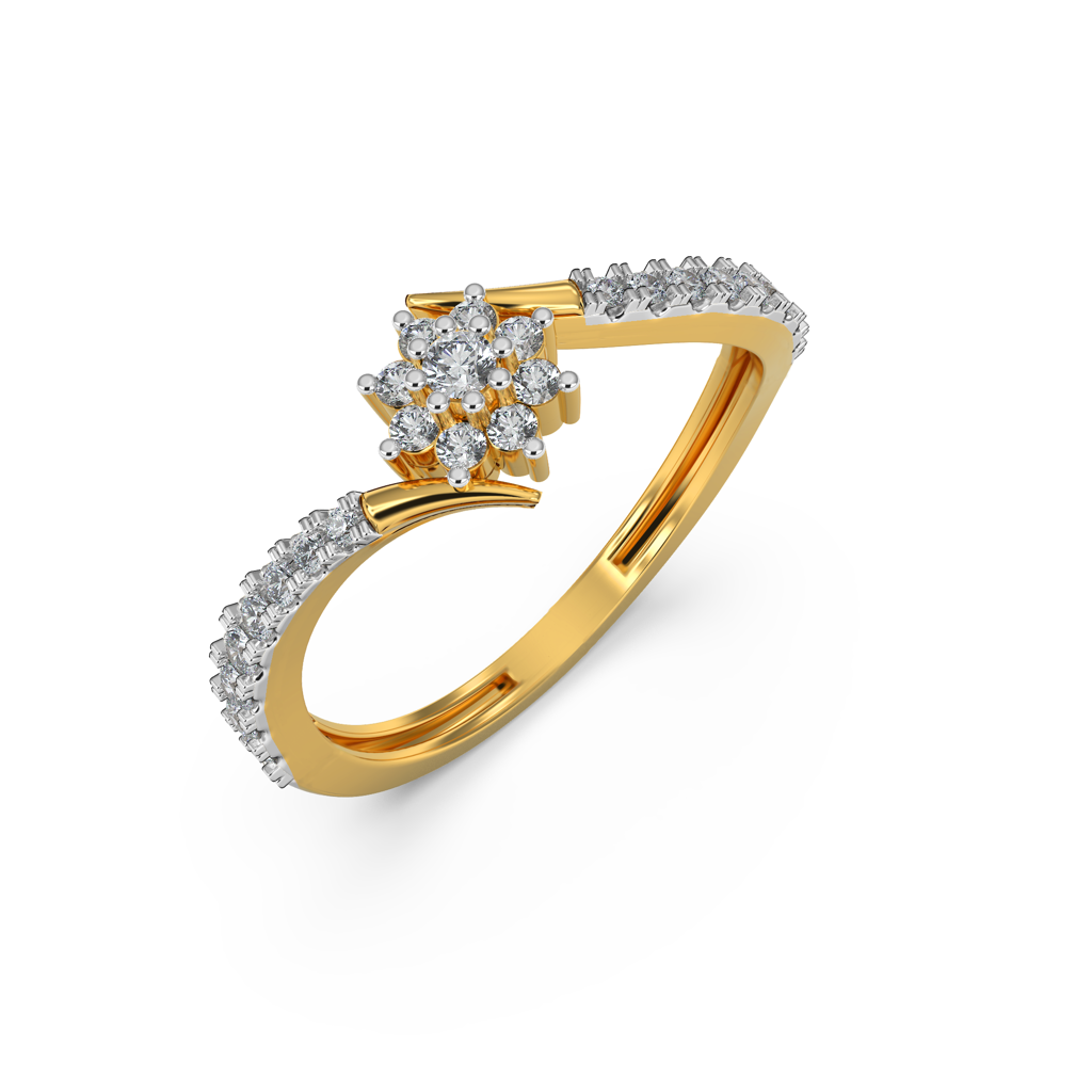 Floral Diamond Cluster Ring