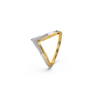 Bold V-Accent Diamond Ring : R1127