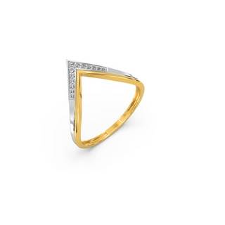 Bold V-Accent Diamond Ring : R1127