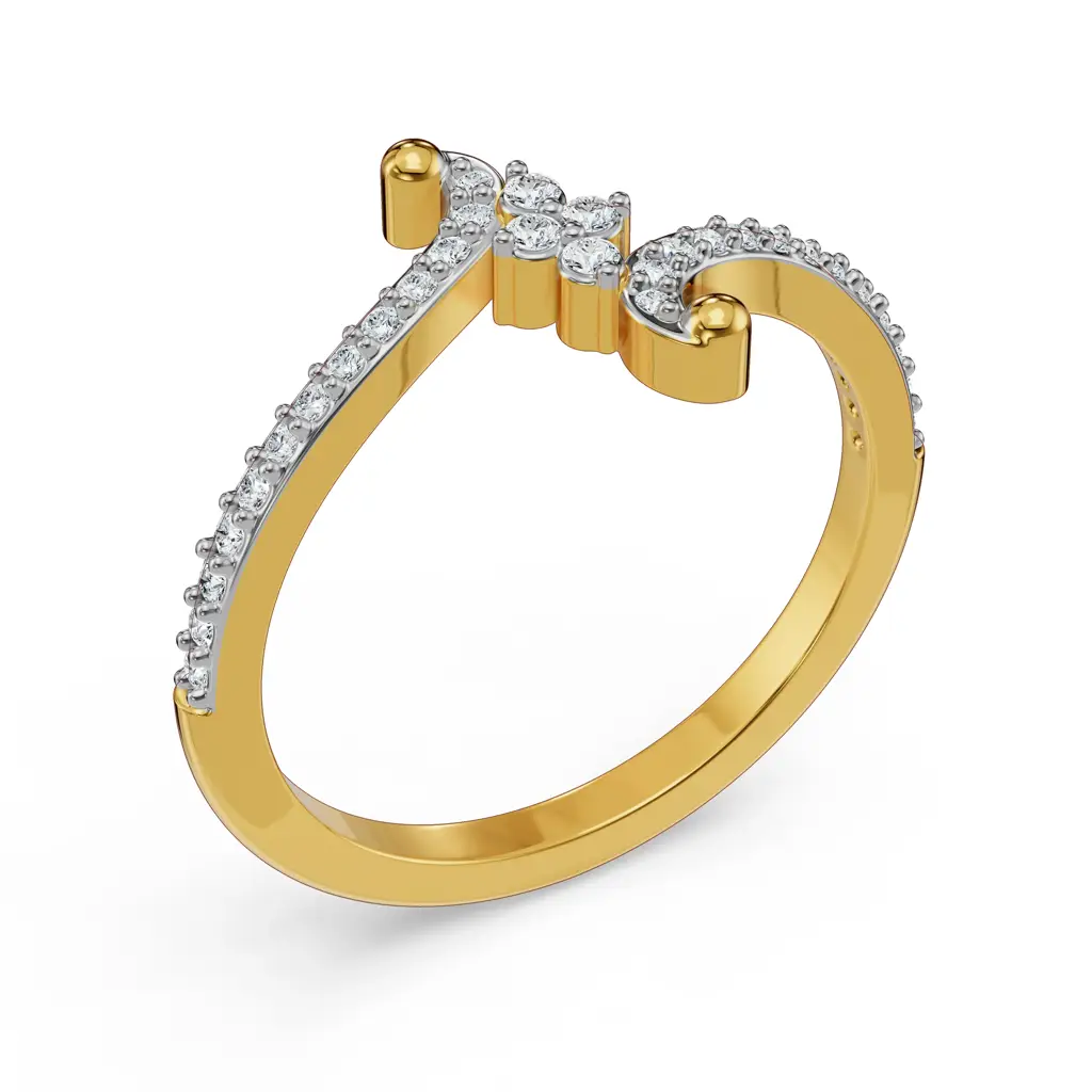 Whimsical Floral Cluster Diamond Ring : R1134