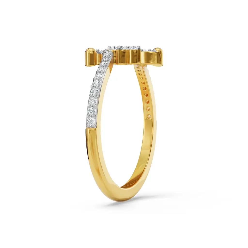 Whimsical Floral Cluster Diamond Ring : R1134