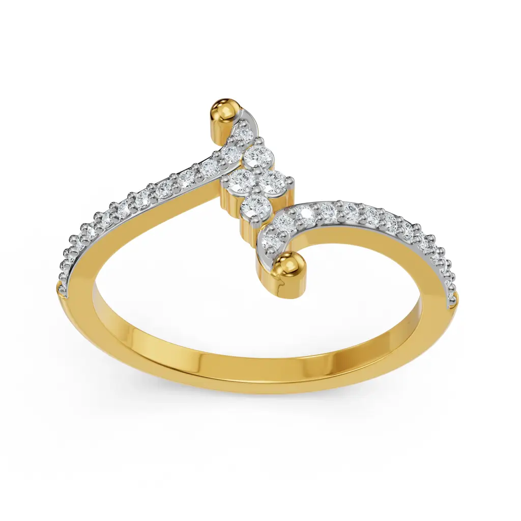 Whimsical Floral Cluster Diamond Ring : R1134