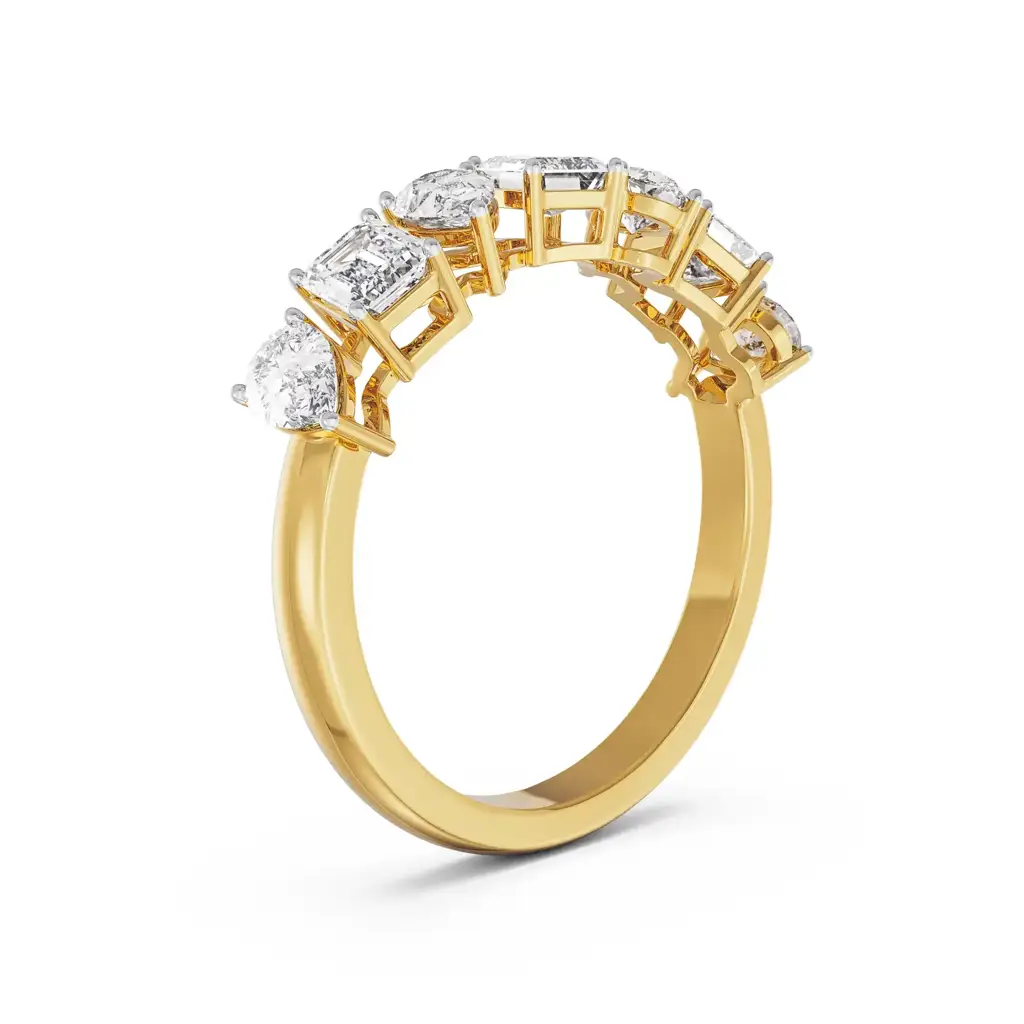 Pear And Emerald Diamond Band