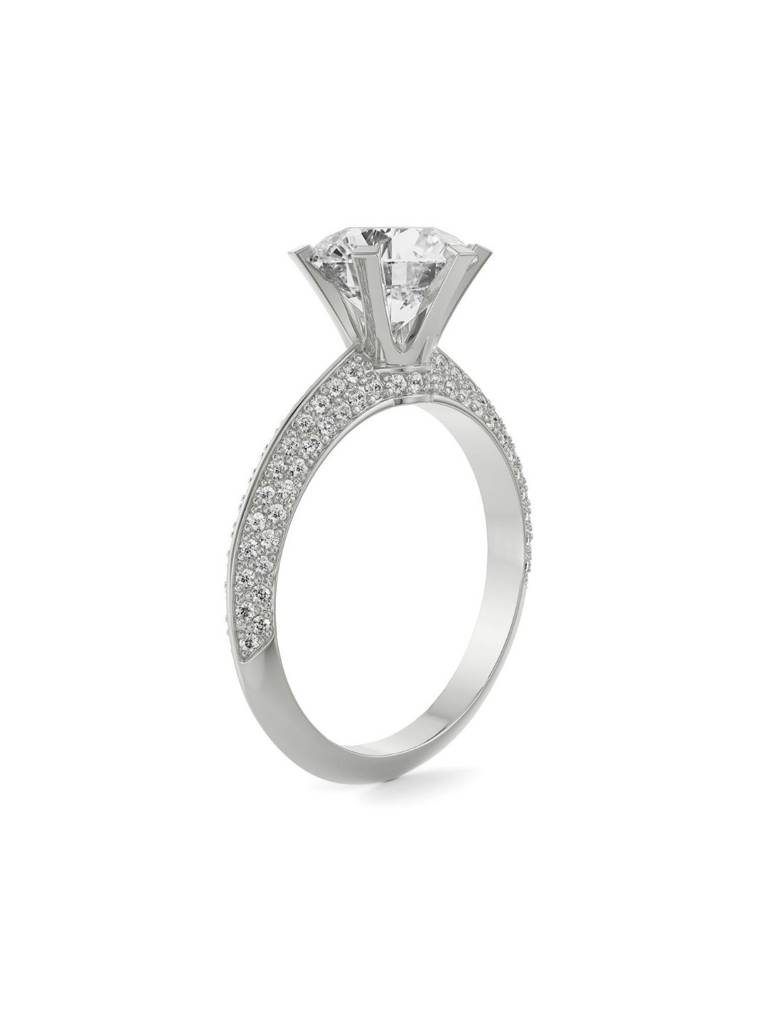 Whimsical Round Pave Engagement Ring : R1159