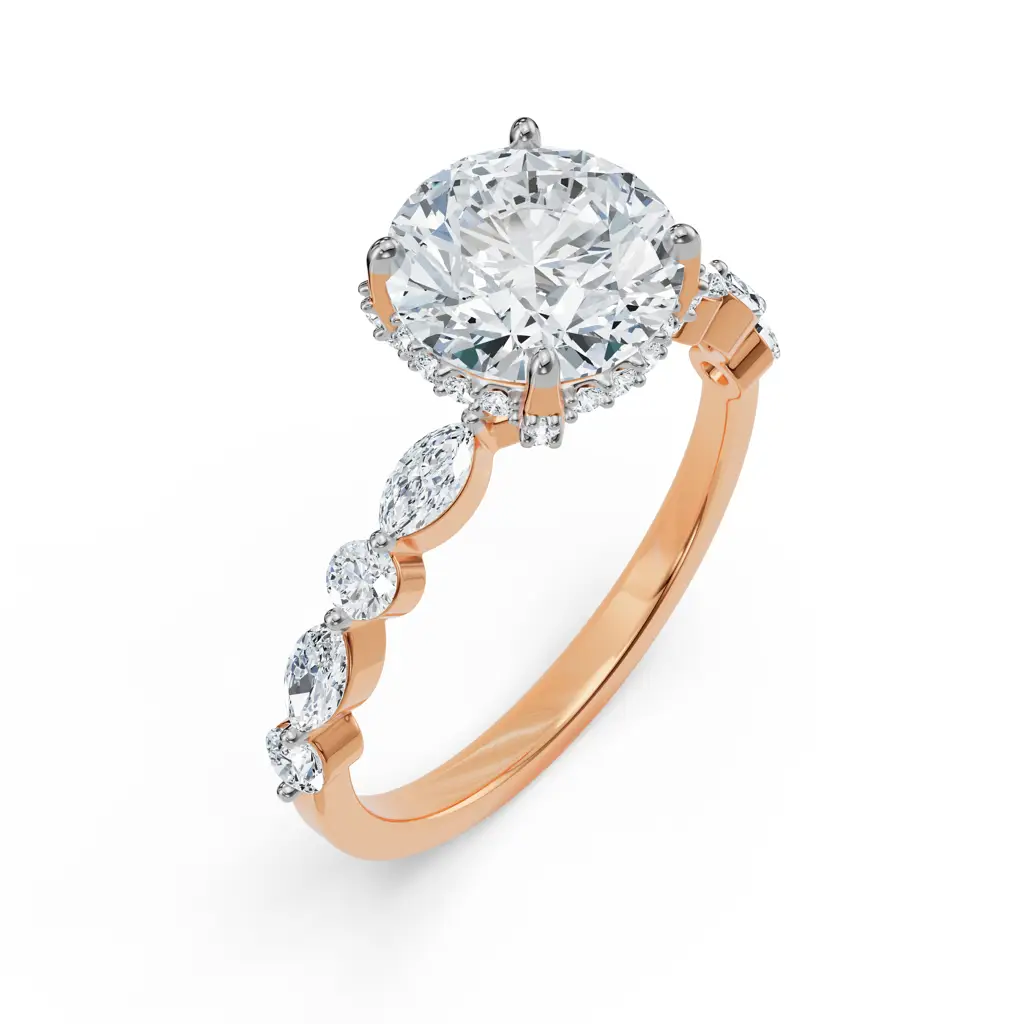 Halo Round Brilliant Diamond Ring : R1162