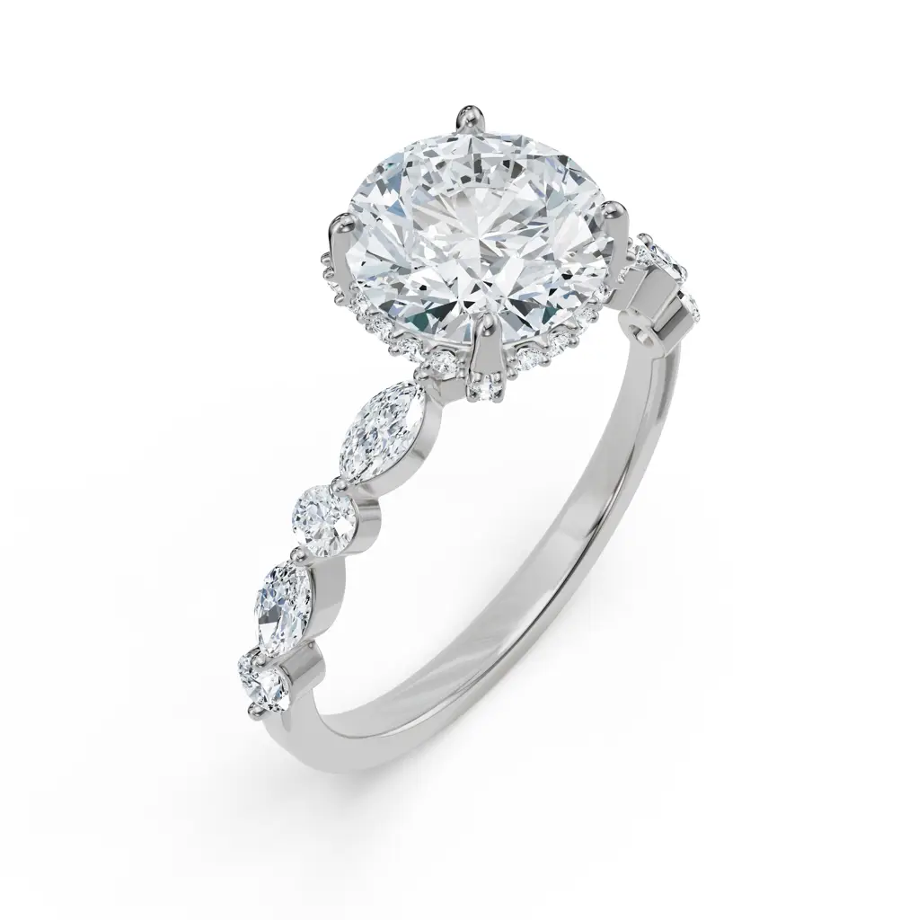 Halo Round Brilliant Diamond Ring : R1162